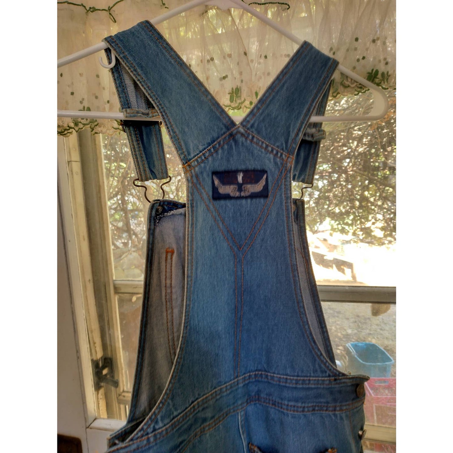 Anthony's (Hong Kong) overalls, size 5, zipper fly, unhemmed with worn edges,